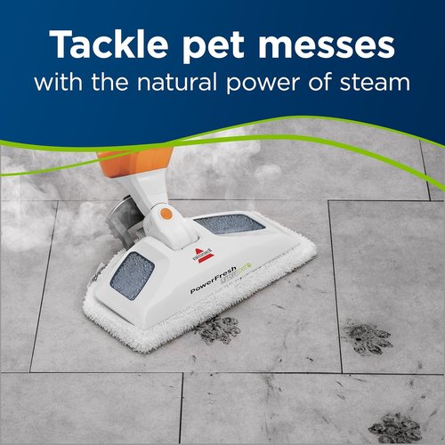 Bissell PowerFresh Lift-Off Pet Steam Mop - Versatile Cleaner for Tile & Hardwood Floors | 1544A, Orange