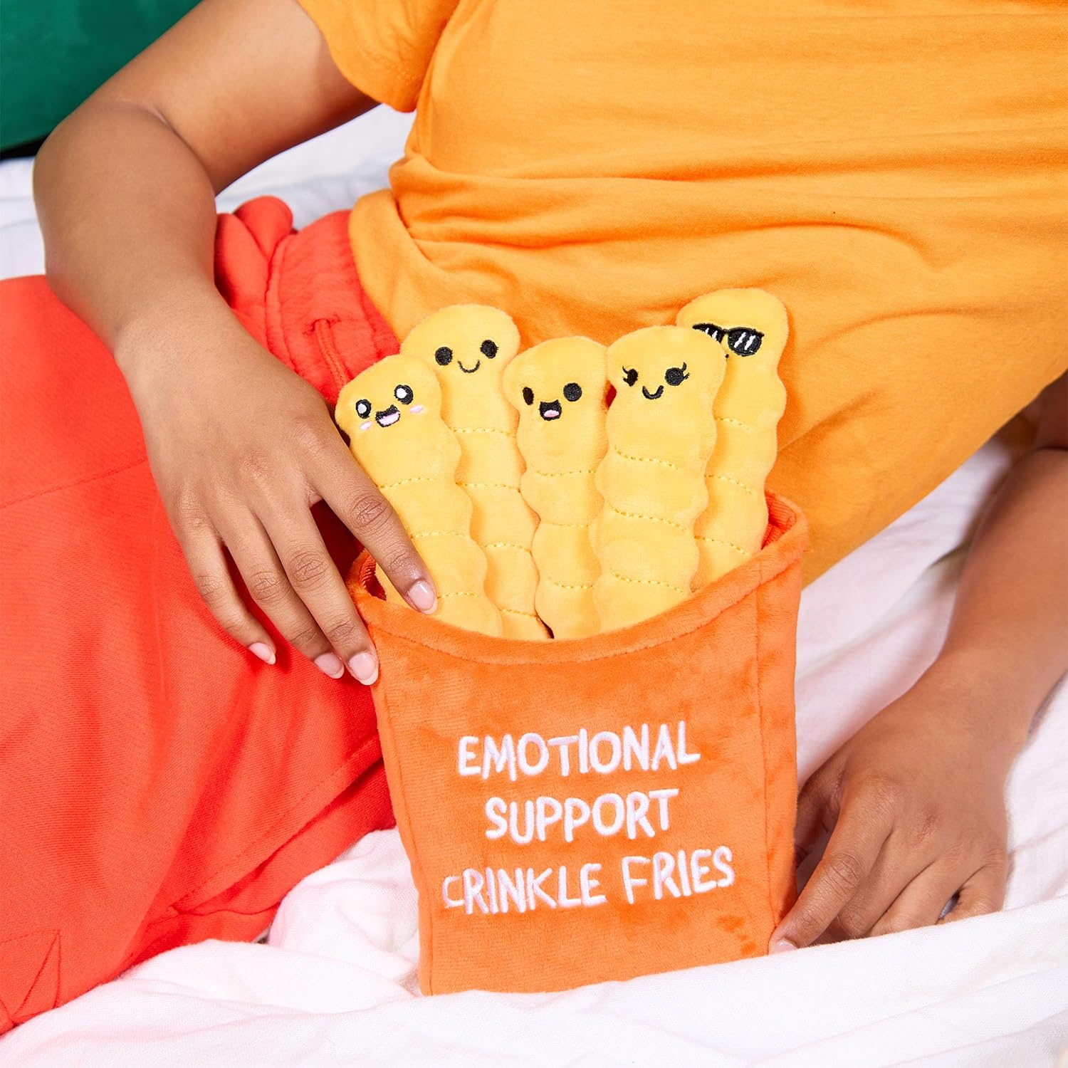 WHAT DO YOU MEME? Plush Emotional Support Crinkle Fries - Soft & Cuddly Comfort Toy