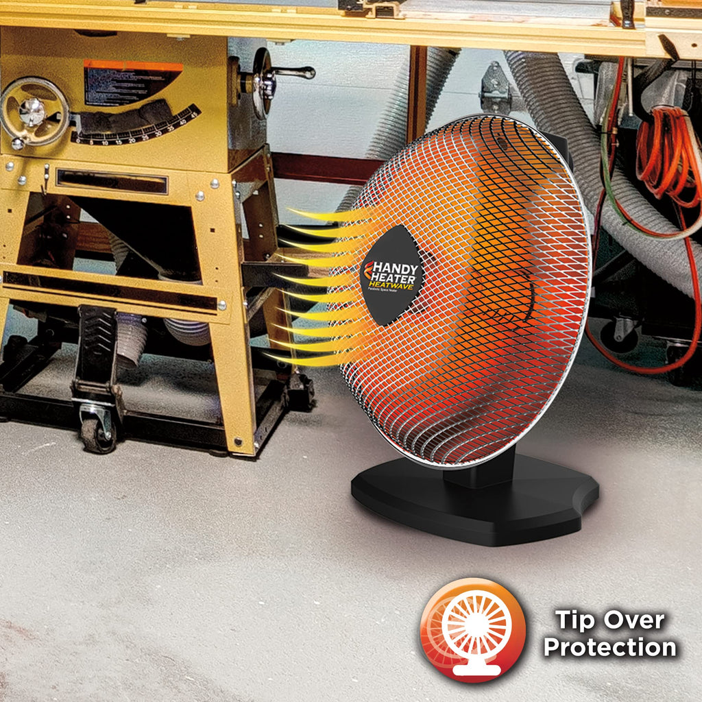 Ontel Handy Heater Heatwave Parabolic Space Heater with Ceramic Heating Technology
