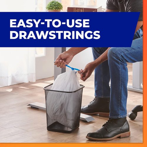 Hefty Medium Trash Bags - Ocean Water Scent, 8 Gallon, 26 Count | Strong & Durable