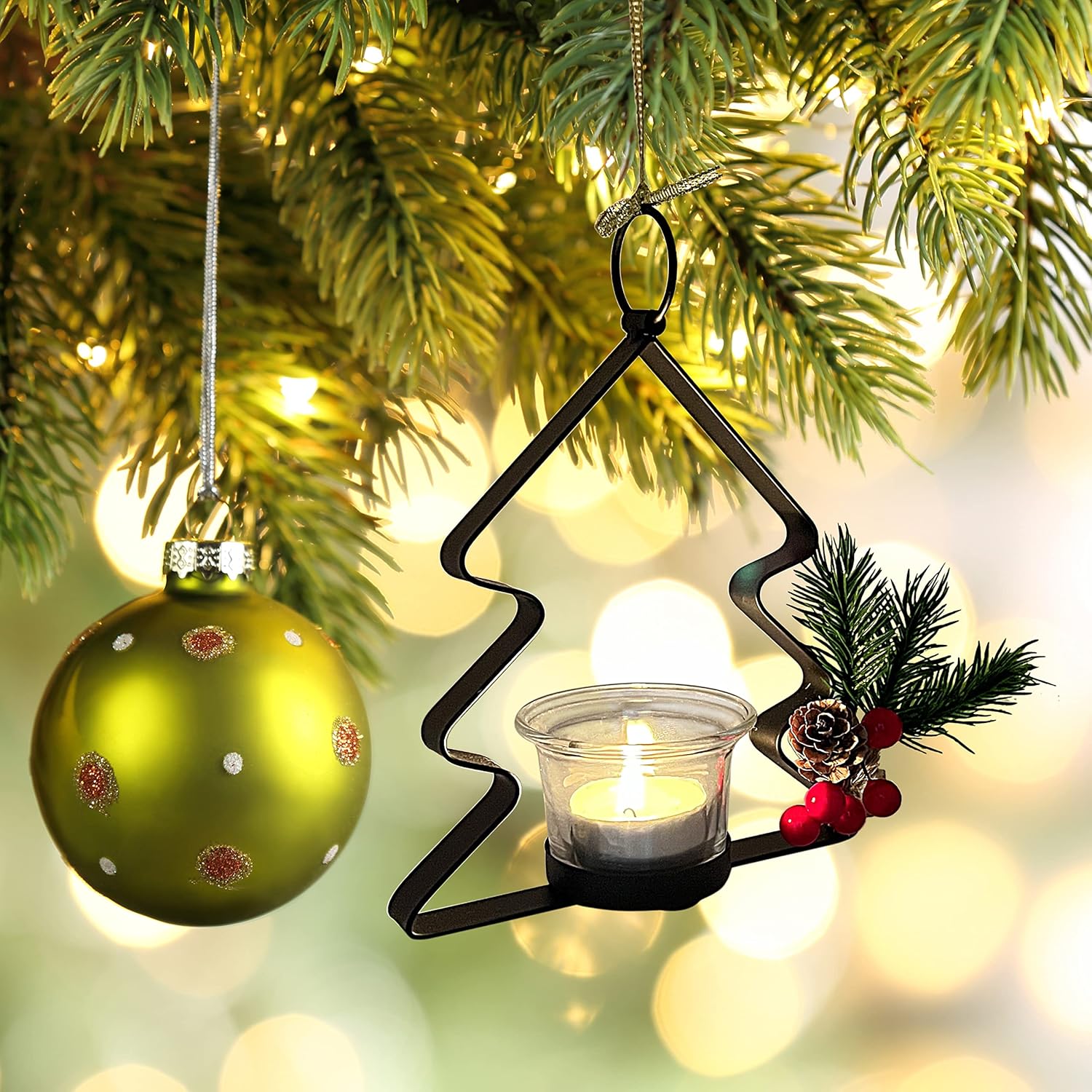 SHMILMH Glass Tealight Candle Holders - Set of 4 Black Votive Holders for Wall Decoration