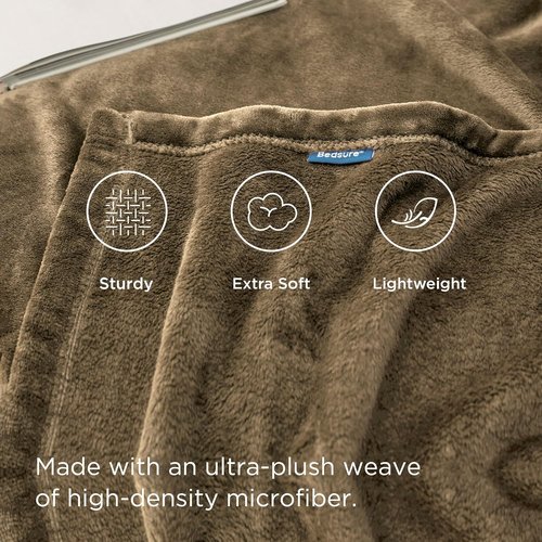 Bedsure GentleSoft Fleece Blanket - King Size Camel | Soft, Lightweight, Plush & Cozy Microfiber, 108x90 Inches
