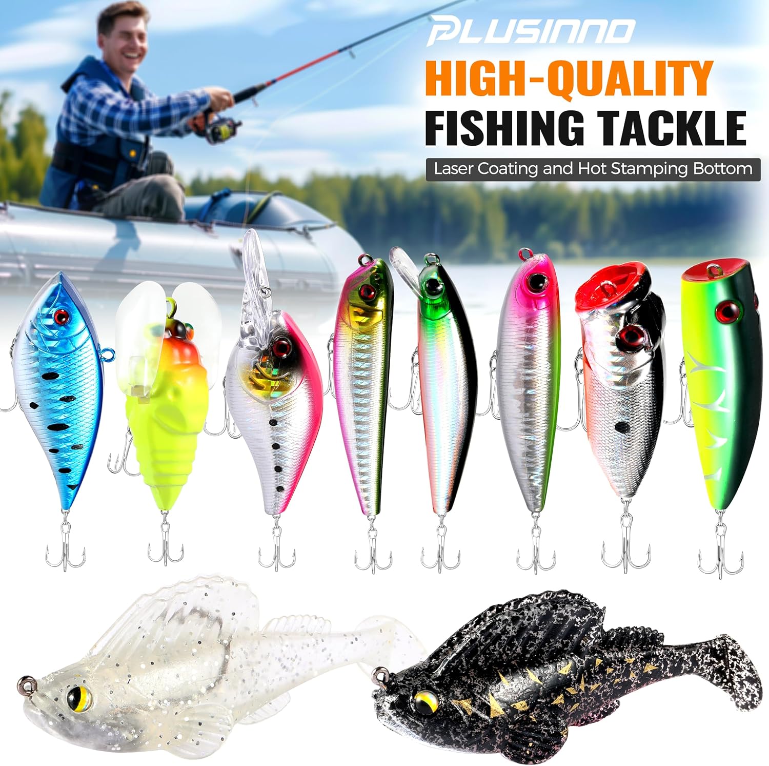 PLUSINNO Fishing Advent Calendar 2025 - 24 Days of Lures & Tackle | Perfect Christmas Gift for Men & Teens