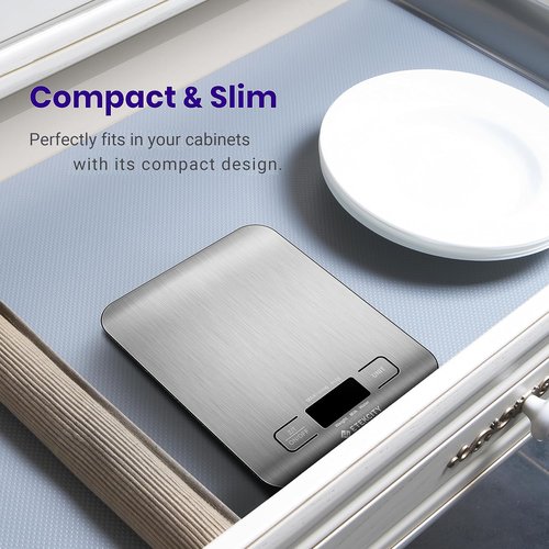 Etekcity Digital Food Kitchen Scale - Accurate Grams & Ounces for Baking, Cooking & Meal Prep | Medium 304 Stainless Steel