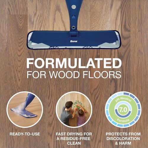 Bona Hardwood Floor Cleaner Refill - 96 Fl Oz | Residue-Free Unscented Solution for Wood Floors