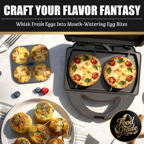 FineMade Silicone Egg Bite Molds - 4-Inch Large & Mini Molds for Instant Pot | Perfect for Healthy Snacks & Breakfast