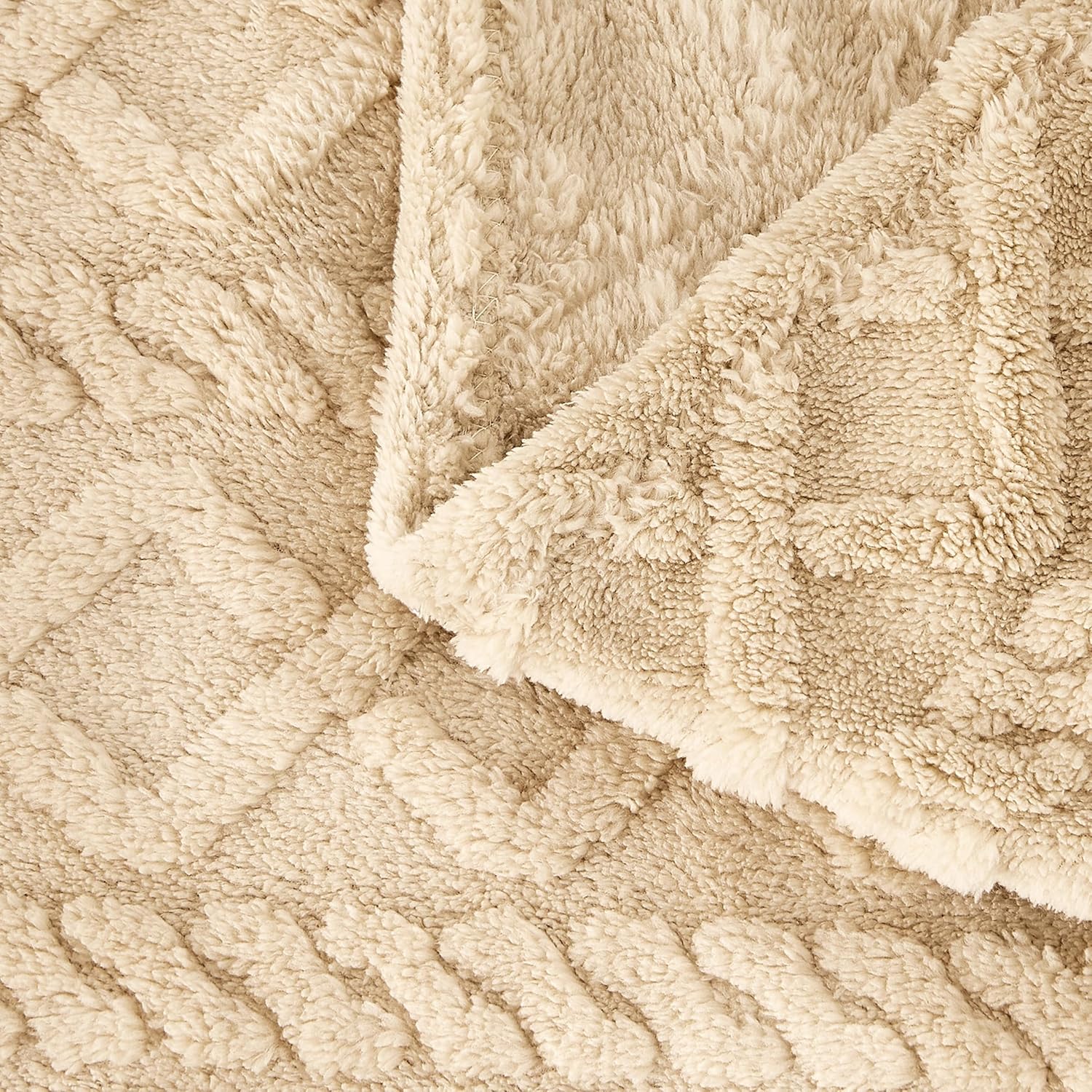 Sherpa Fleece Baby Blanket - Ultra Soft & Fluffy Premium Infant Blanket for Crib/Stroller | 30”×40” (Khaki)