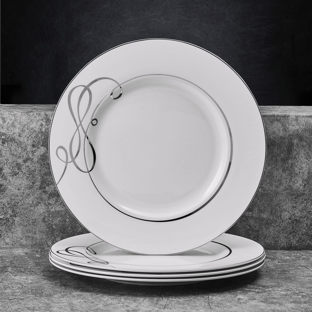 Mikasa Love Story Platinum Banded Dinner Plates, Set of 4