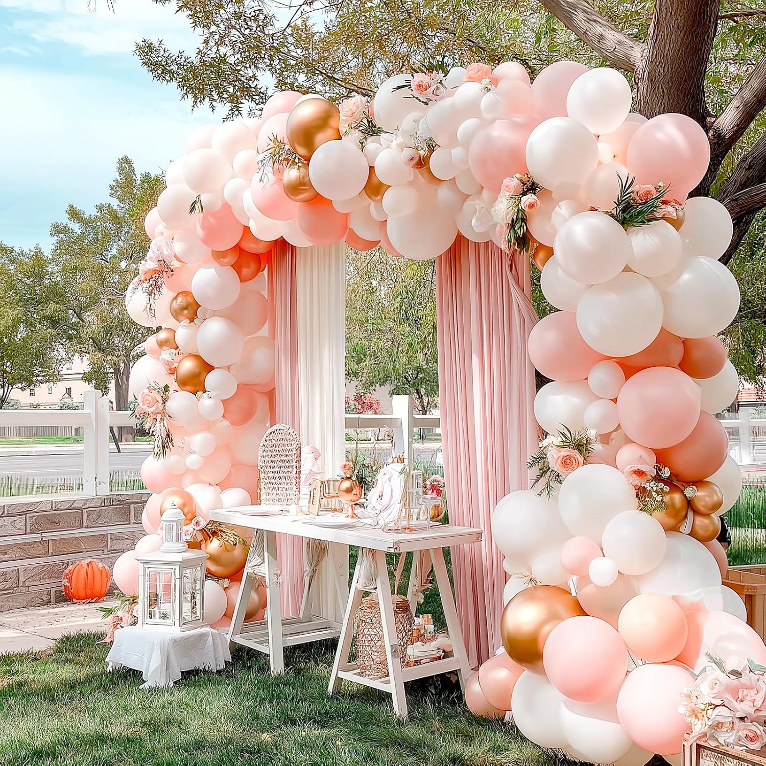 Bezente Balloon Arch Kit - 98.4ft Decorating Garland with 600 Glue Dots for Weddings & Parties