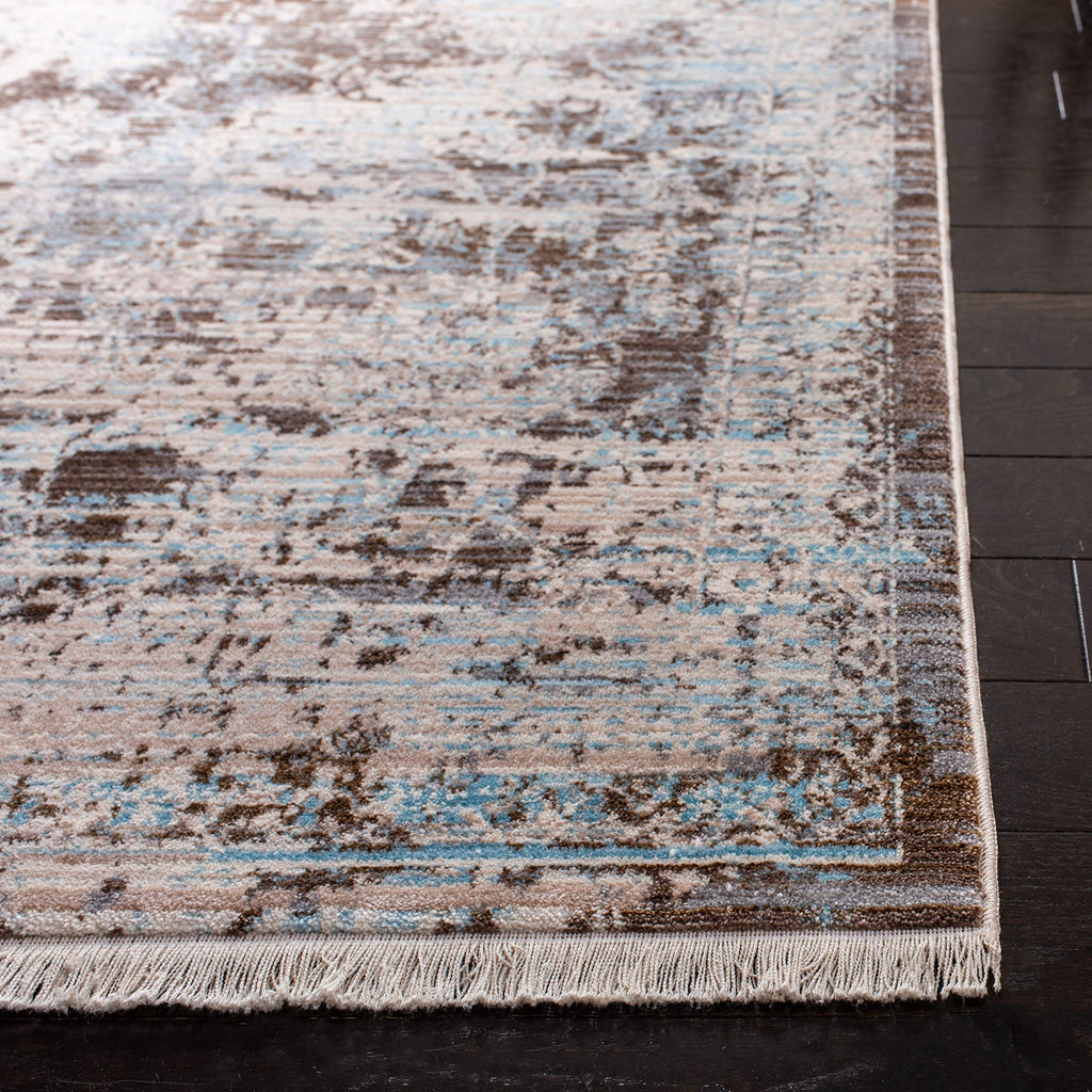 SAFAVIEH Persian Collection Accent Rug - 3' x 5', Brown & Light Blue, Oriental Distressed Design, Non-Shedding & Easy Care, Ideal for High Traffic Areas in Entryway, Living Room, Bedroom (VTP417T)