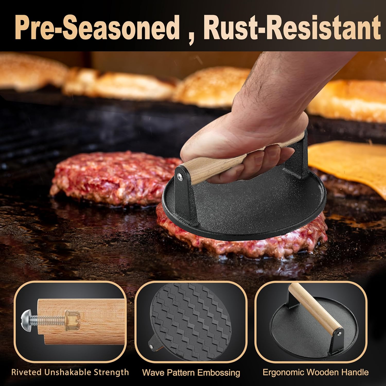 238PCS Premium Griddle Accessories Kit - Essential Tools for Flat Top Grill | Enlarged Spatulas, Burger Press & Basting Cover