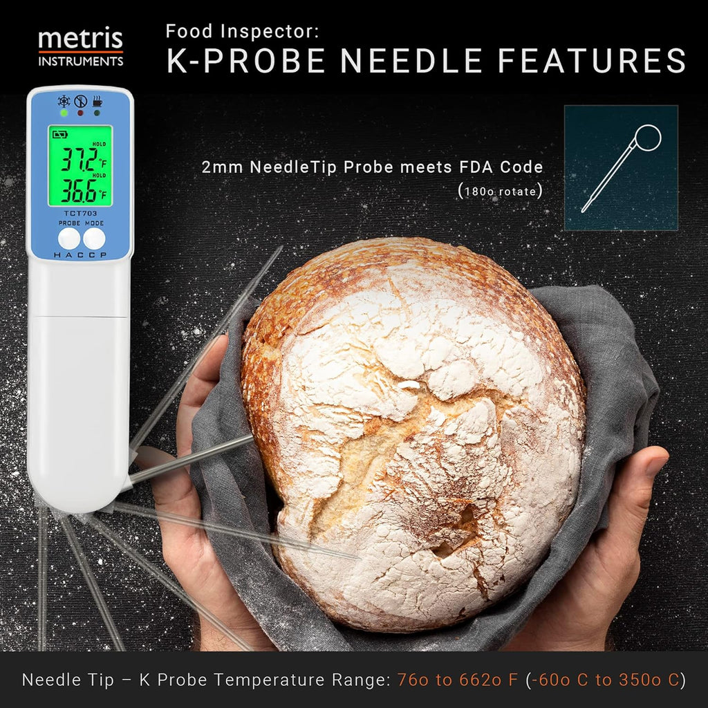 Metris Infrared Surface Thermometer - NSF Certified for FDA Compliance | 8-Point Laser, 2°F Accuracy