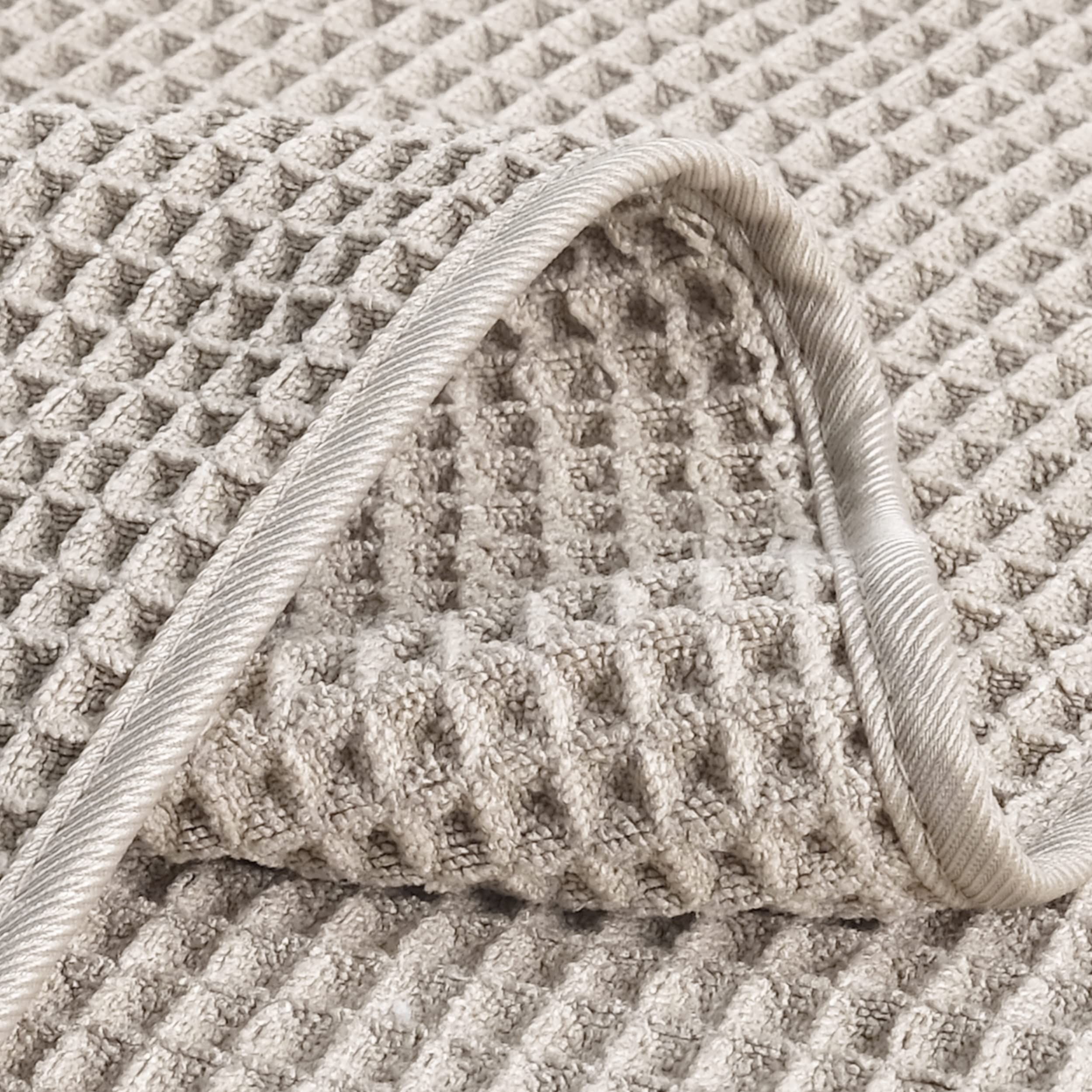POLYTE 430 GSM Microfiber Lint Free Hand Towel, 16 x 30 in, 4 Pack (Waffle Weave)