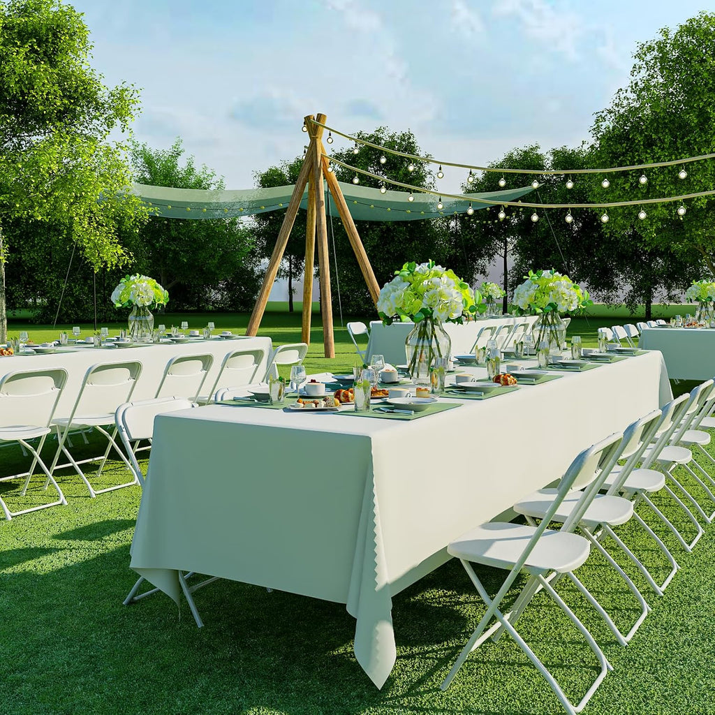 Regine Switzerland 10-Pack White Folding Chairs - Portable, Stackable Plastic Seats for Events | 350lbs Capacity