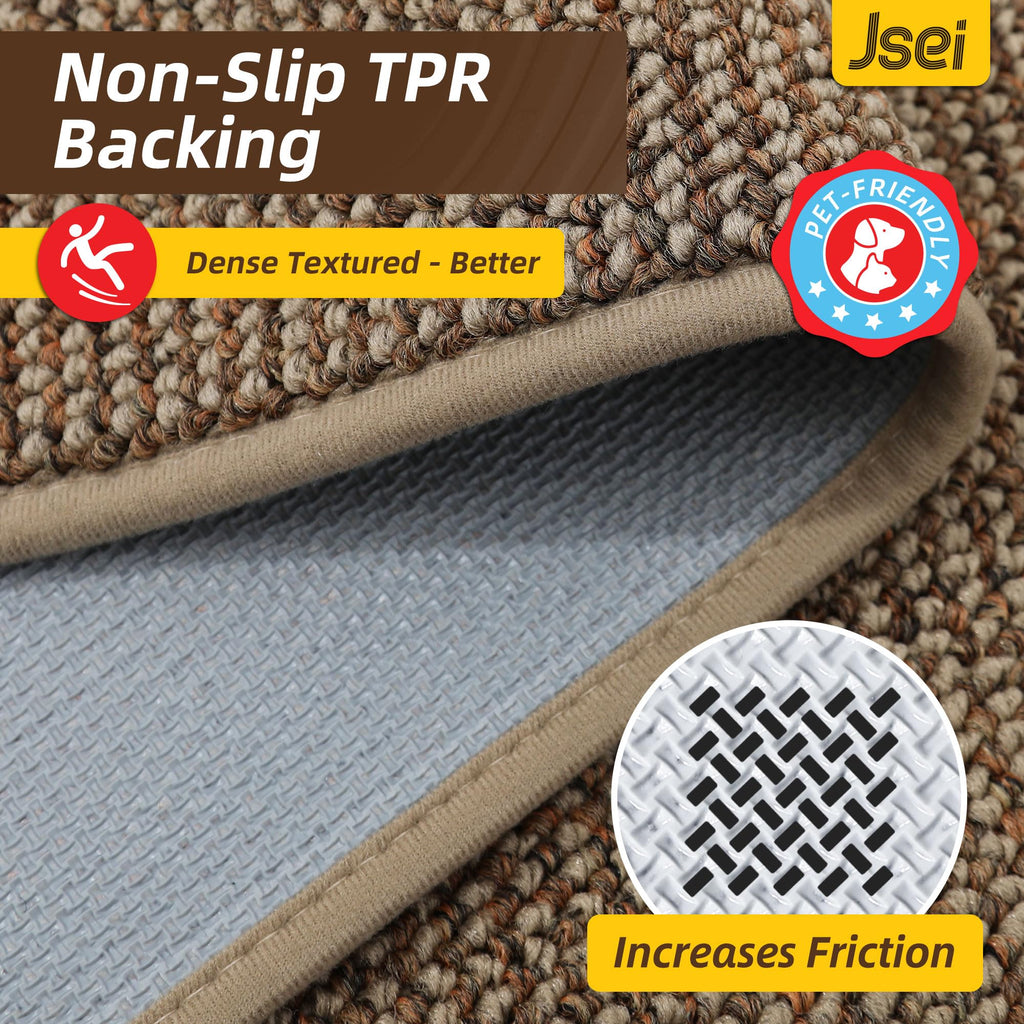 JSEI Dirt Trapper Door Mat 24"x36" Non-Slip Washable Entrance Mat, Dog Doormats, Absorbent & Fade-Resistant Floor Mats, Low Profile Welcome Mats for Entryway, Front Door, and Inside Entrance, Taupe