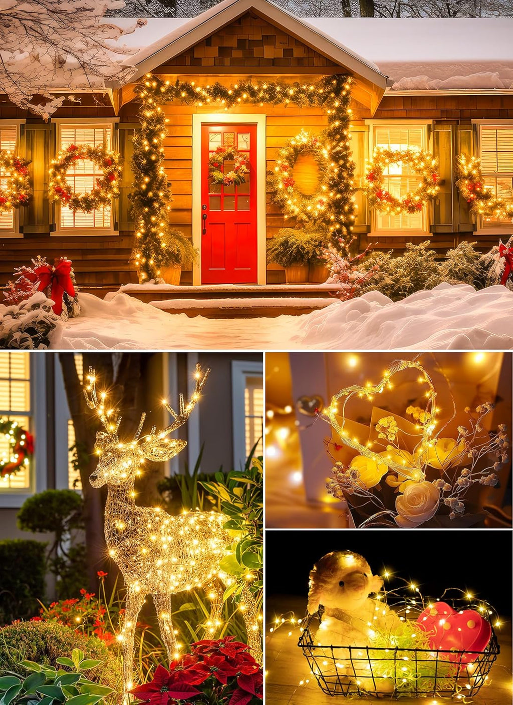 Minetom 66Ft Battery Operated Fairy Lights - 200 LED Waterproof String Lights for Indoor/Outdoor Decor