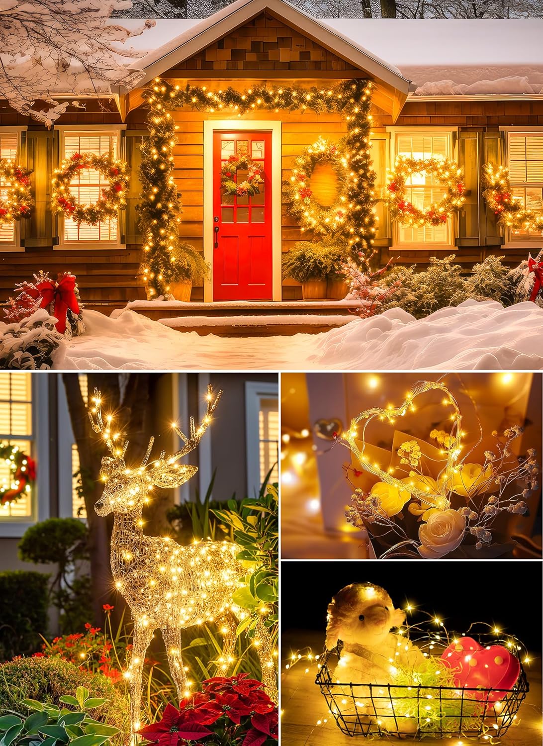 Minetom 66Ft Battery Operated Fairy Lights - 200 LED Waterproof String Lights for Indoor/Outdoor Decor