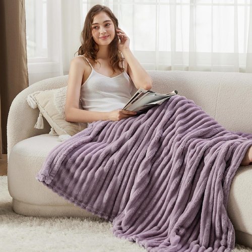 Bedsure GentleSoft Light Purple Throw Blanket - Cozy Soft Couch Blanket for Women | 50x60 Inches