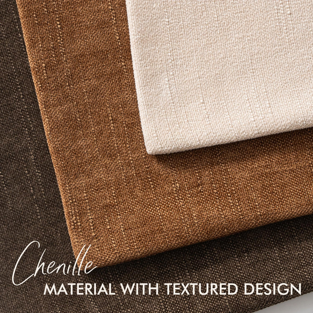Woaboy Set of 2 Textured Throw Pillow Covers Decorative Soft Accent Square Chenille Pillowcases Neutral Farmhouse Modern Home Decor for Couch Sofa Bedroom Living Room 20x20 Inch,Brown Chocolate