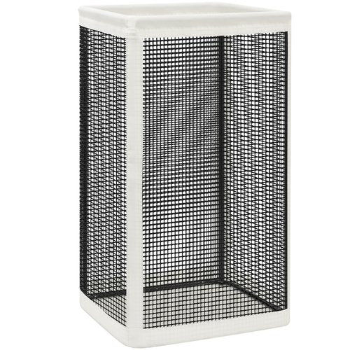 STORAGE MANIAC Mesh Laundry Hamper, 23.7 Gal. Tall Laundry Basket for Airflow, Strong Metal Dirty Clothes Hamper for College Dorm, Bedroom, Bathroom, Clothes Bin, White & Black