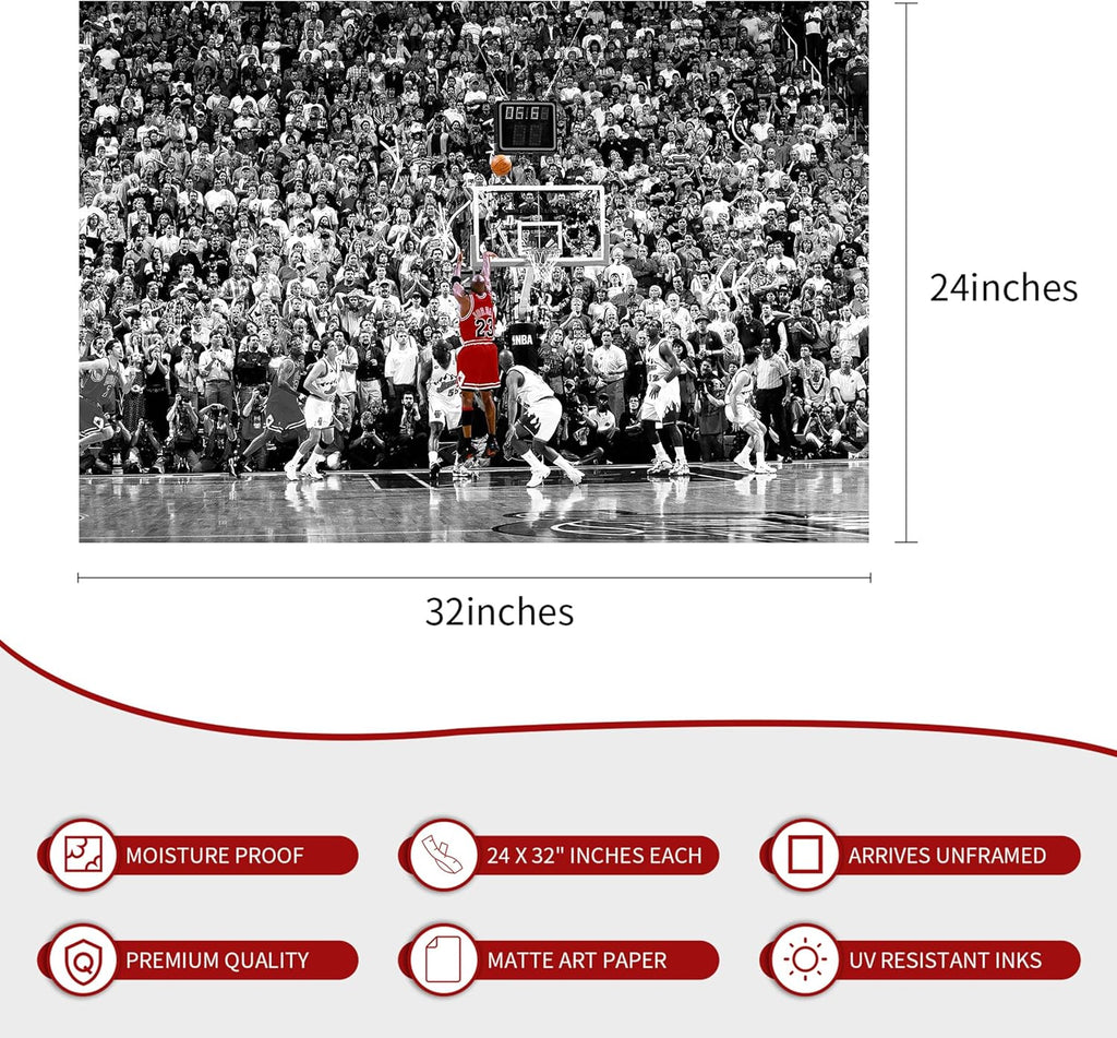 Michael Jordan Large Sports Poster - Unframed Canvas Wall Art Decor for Bedroom & Gym (24"x32")