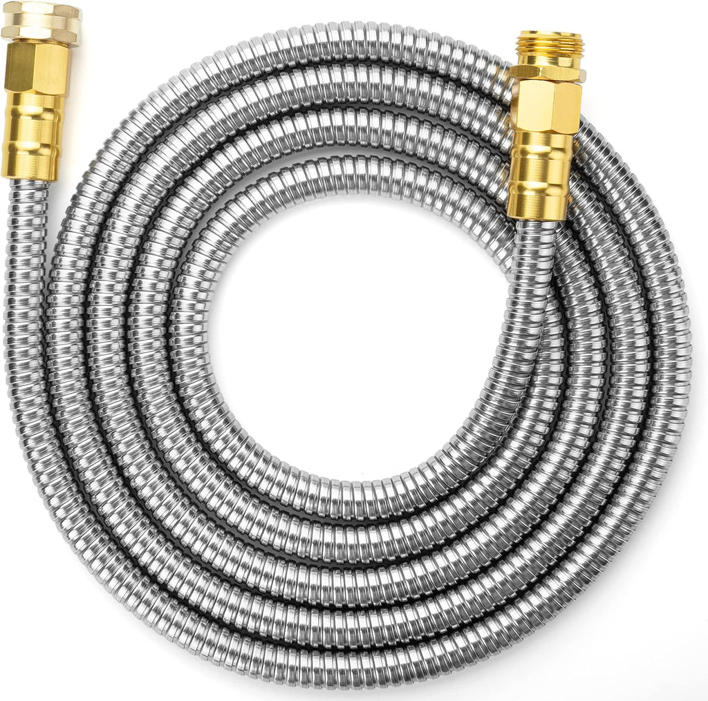 UNCO 10 Feet Stainless Steel Garden Hose - No Kink Design for Easy Handling and Durability