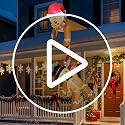 OurWarm 7FT Climbing Gingerbread Inflatable Christmas Yard Decor with LEDs
