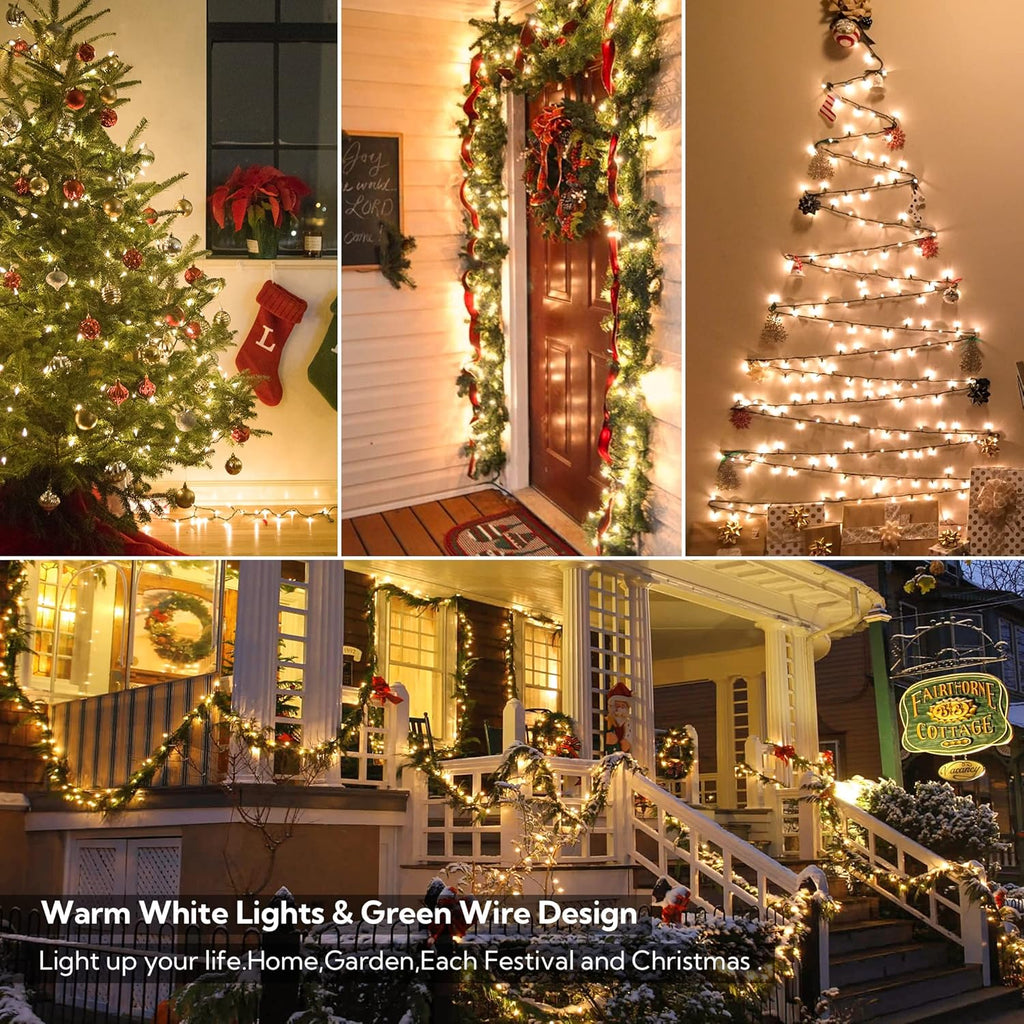 White Christmas Lights - 100 Count Clear Mini Incandescent String Lights for Holiday Decor | 23 Feet