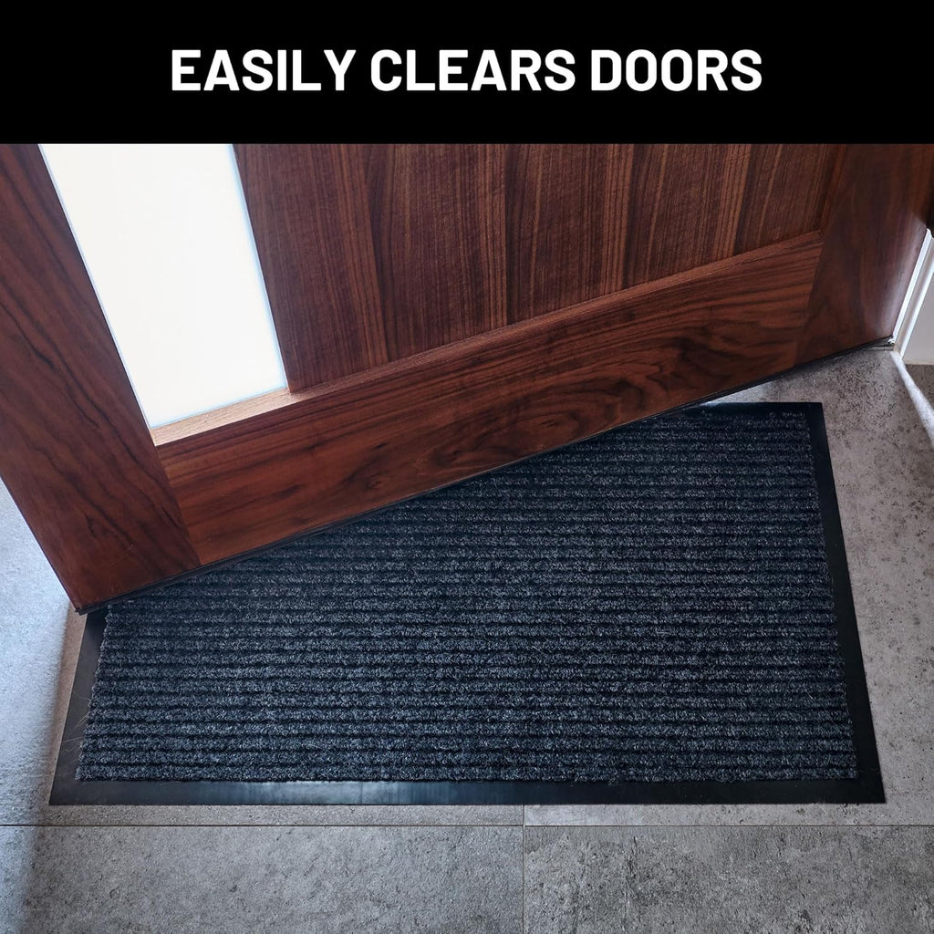 Sierra Concepts Welcome Floor Mat - Indoor Outdoor Entryway Doormat, Low Profile, 30x17 Inches, 2-Pack Gray