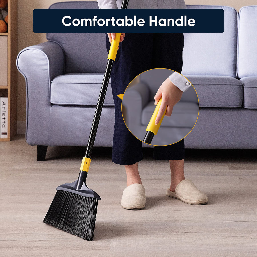 Yocada Commercial Broom Outdoor Indoor Commercial 3 PCS for Courtyard Garage Lobby Mall Market Floor Home Kitchen Room Office Pet Hair Rubbish 54Inch