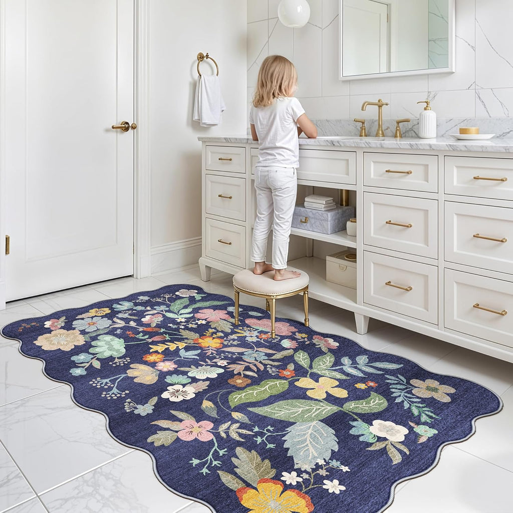 Skiennix Washable 3x5 Entryway Area Rug - Ultra Soft, Anti-Slip, Water-Resistant, Purple
