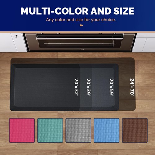 FEATOL Anti Fatigue Mat for Standing, 9/10 Extra Thick Ergonomic Standing Desk Mat, Comfort & Durable Memory Foam Standing Mat at Home,Office All Day (20" x 32", Black,4PC)