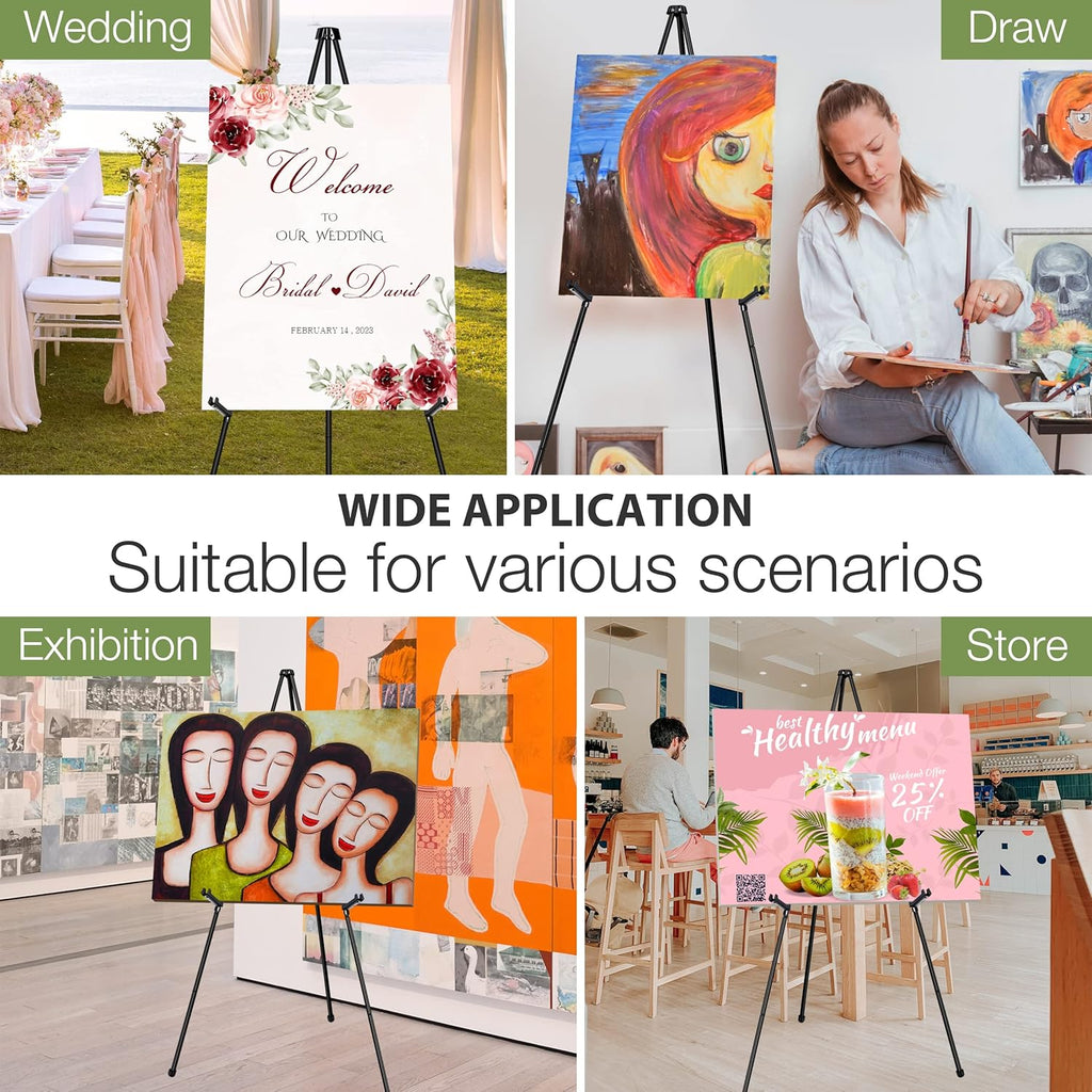 Regine Switzerland 63" Adjustable Metal Easel Stand - Perfect for Wedding Signs & Art Displays