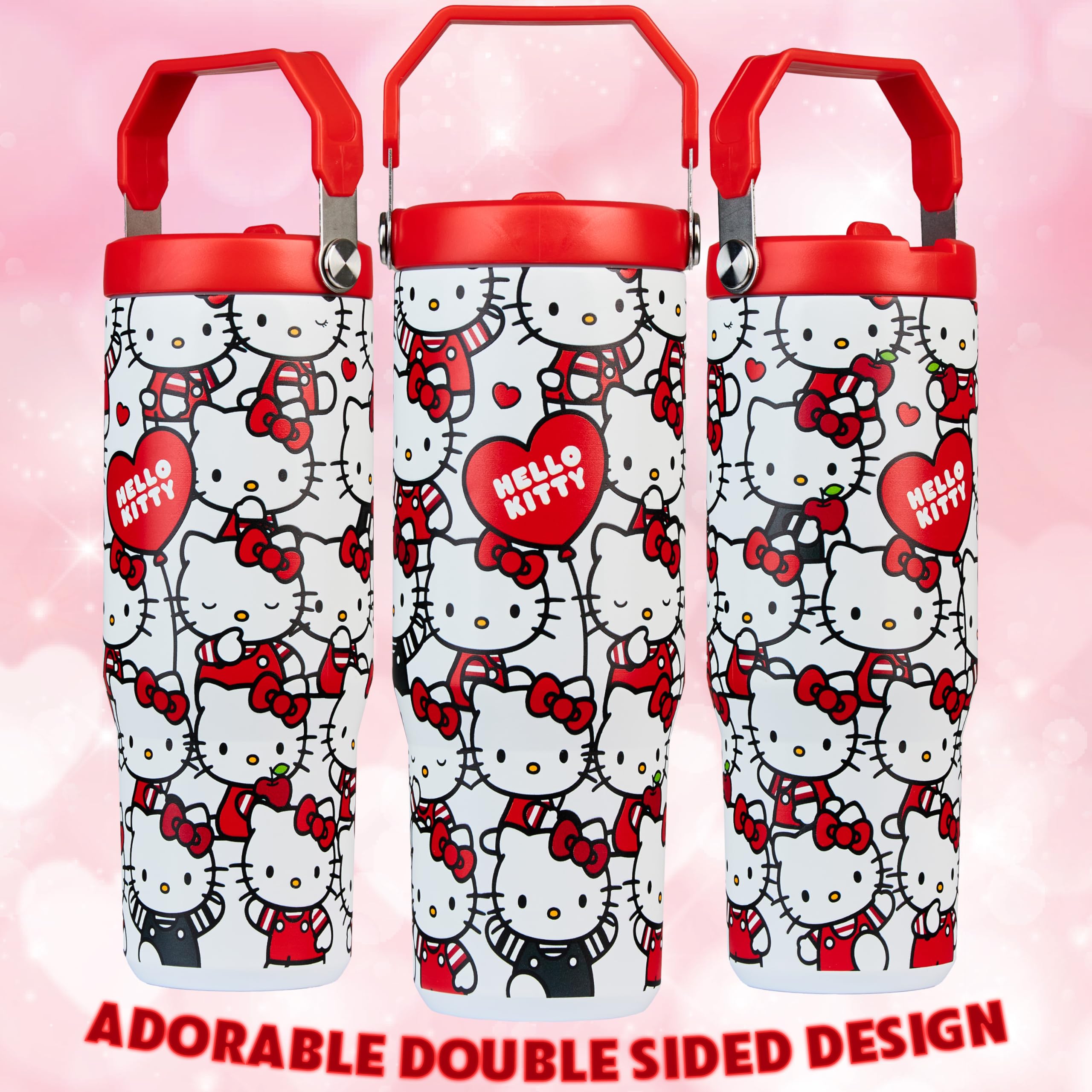 Get Trend Hello Kitty Sanrio Tumbler Stainless Steel with Straw 30oz Girls Teens Insulated Cup with Lids, Kuromi Travel Mug, Kawaii Gifts for Girls (Purple Kuromi)