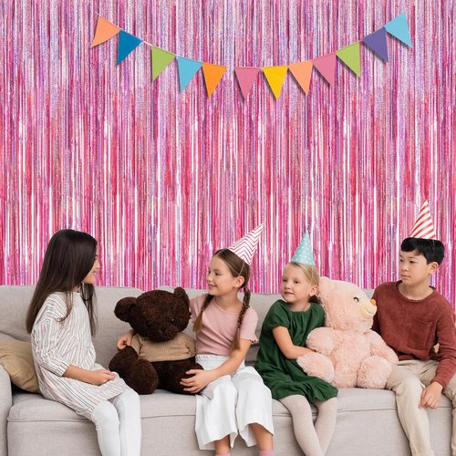 Glitter Pink Backdrop by [Brand Name] - 2 Pack | 3.28 FT x 7.05 FT Birthday Party Decorations