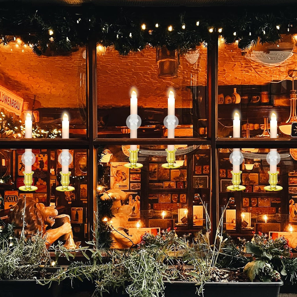YAUNGEL Flameless Taper Candles - 6 Pack Battery Operated Christmas Window Lights with Timer & Remote