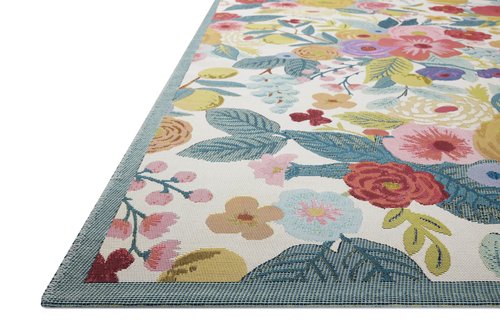 Loloi Rifle Paper Co. Perennial Collection Garden Party PRN-04 Rose/Multi 5'-3" x 7'-8" Indoor/Outdoor Area Rug