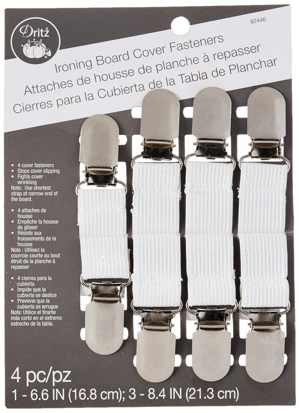 Dritz Clothing Care 82446 Ironing Board Cover Fasteners (4-Count) , White