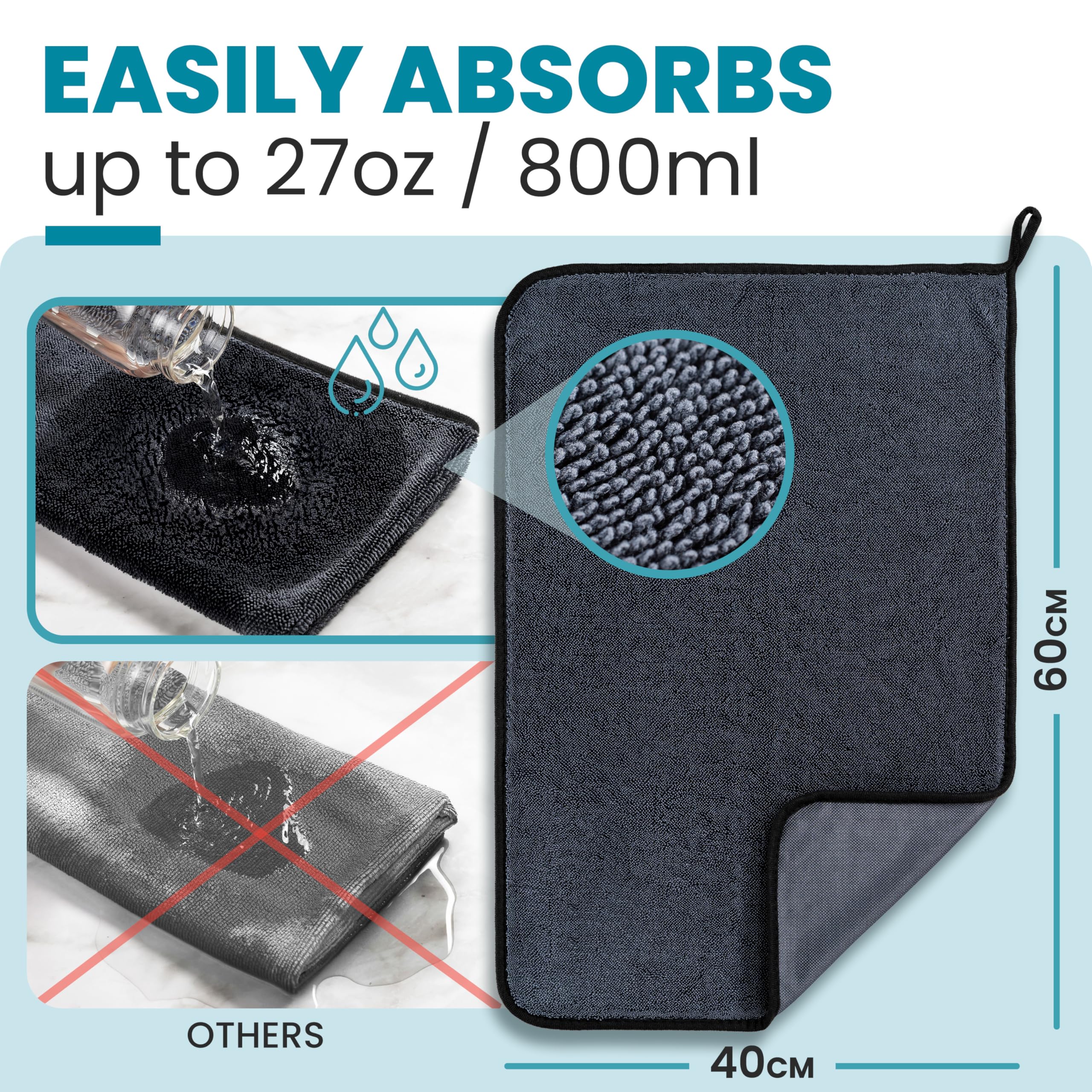 Shiny Bath Shiny Wipes XL Drying Towel, the Original, Ultra Absorbent Twisted-Loop Design, Streak-Free Drying Towel, Shiny Wipes Shower Cleaning Cloths (4 Towel)