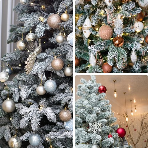 Sggvecsy 30 Pcs Snow Frosted Artificial Pine Branches Christmas Snowy Pine Needles Fake Greenery Pine Spray Picks for DIY Crafts Garland Wreath Xmas Embellishing Home Holiday Decoration