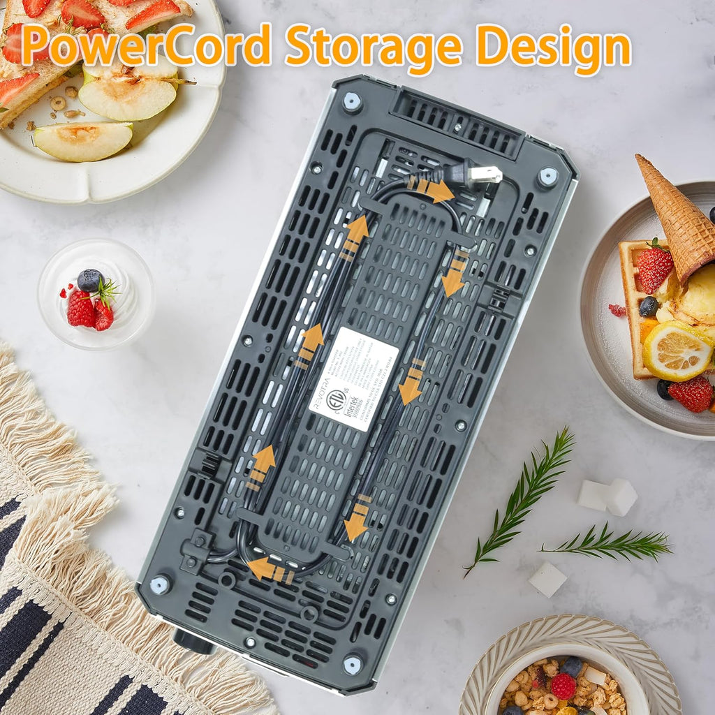 Regine Switzerland 4-Slice Stainless Steel Toaster - Extra Wide 1.5” Slots, 6 Shade Settings, Even Toasting