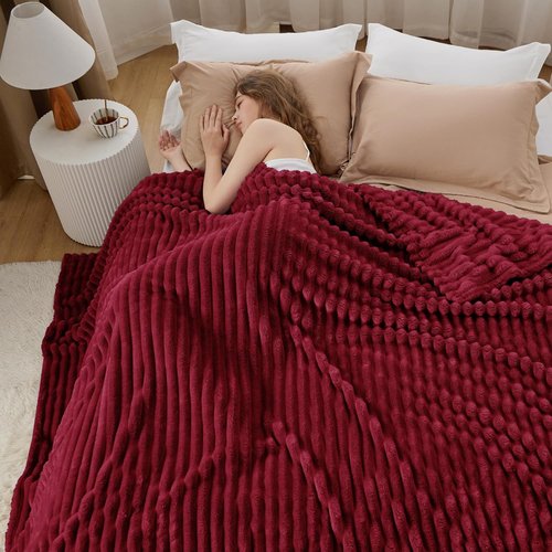 Bedsure GentleSoft Red Blanket - Cozy Soft Throw for Couch, Perfect Gift for Women | 90x90 Inches