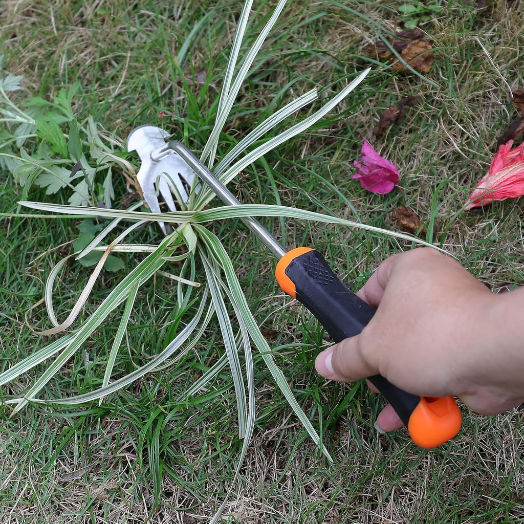 SIXCAR Weed Remover Tool - Portable Garden Weeder with Rubber Handle for Easy Uprooting & Planting