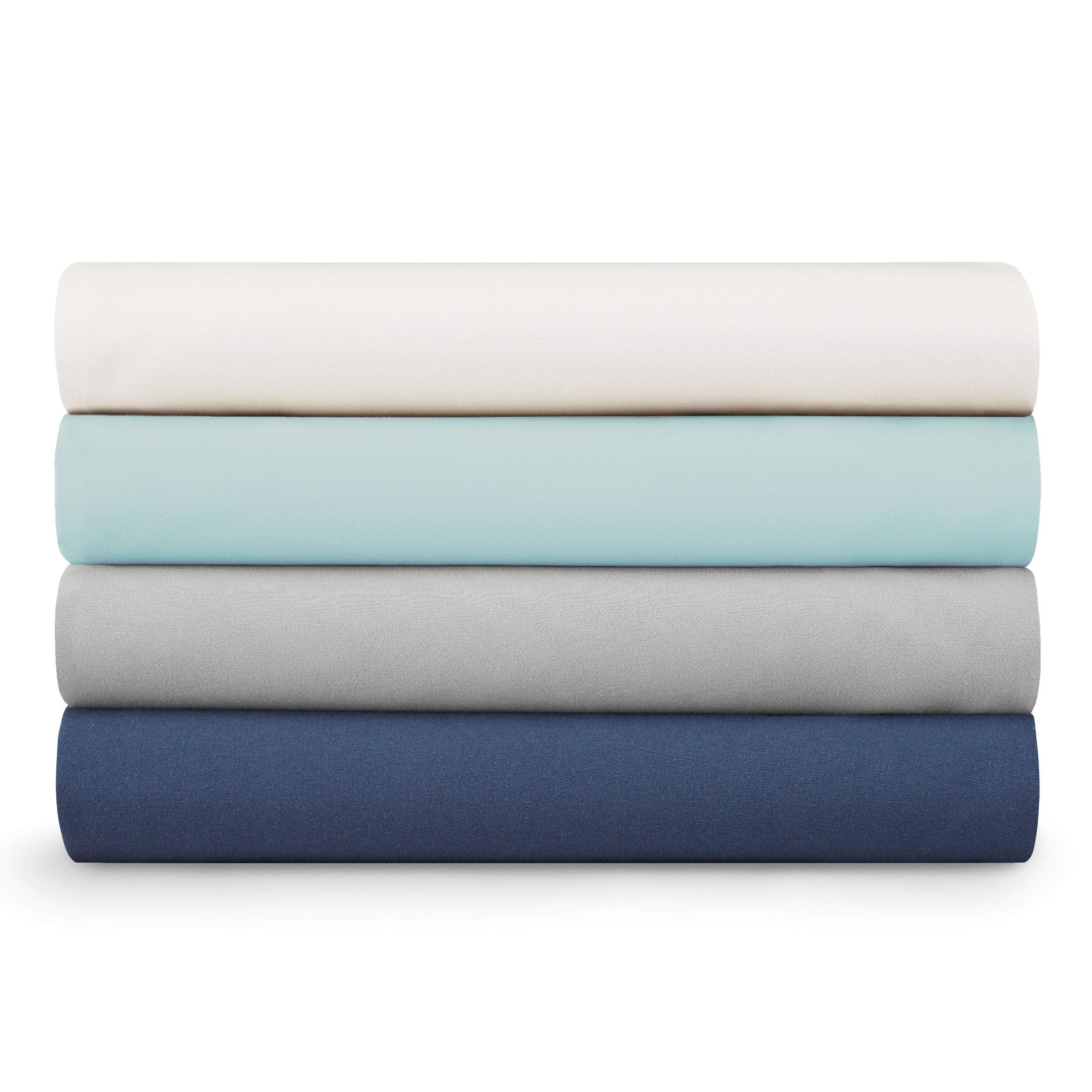 Nautica - King Sheets, Cotton Sateen Bedding, 400 Thread Count, Silky Smooth & Wrinkle Resistant (Regatta White, King)