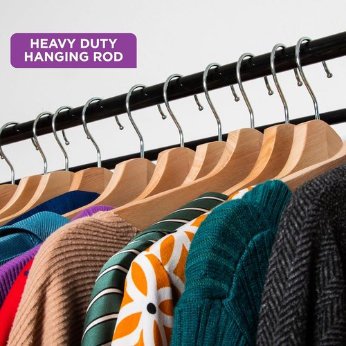 HOLDN’ STORAGE Portable Wardrobe Closet - Durable Clothes Organizer with Heavy Duty Metal Rod | Easy Assembly, White Canvas Cover