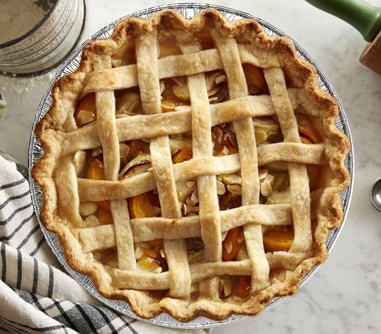 Aluminum Foil Pie Tins - 25 Pack Disposable Baking Pans | Round & Freezer Safe for Quiche, Tarts, Pies