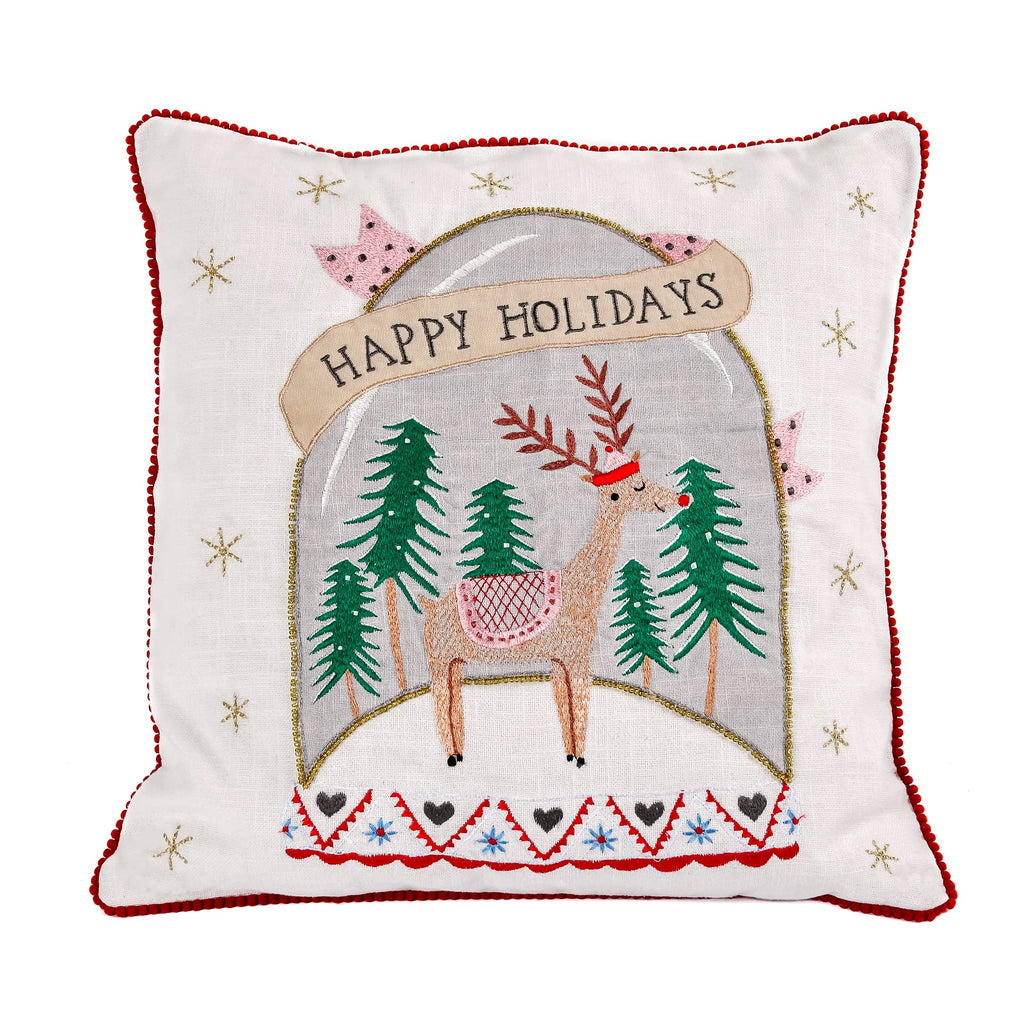 National Tree Company HGTDD94-20348CC Decorative Pillow, White