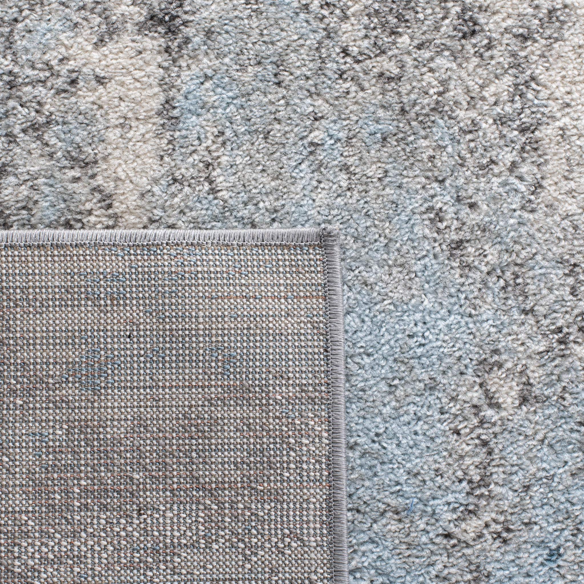 SAFAVIEH Tulum Collection Runner Rug - 2' x 15', Grey & Blue, Modern Abstract Design, Non-Shedding & Easy to Clean, Ideal for Living Room, Hallway, Foyer, Bedroom (TUL207F)