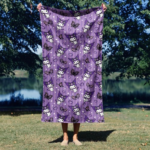 Northwest Kuromi Microfiber Beach Towel, 30" x 60", Cute Kuromi
