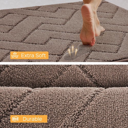 anllugs Machine Washable Kitchen Rugs 24" x 70", Non-Slip Kitchen Runner Rugs Mats for Floor, Absorbent Comfort Standing Mats for Kitchen, Sink, Laundry and Hallway, Rolled Packaging, Grayish Brown